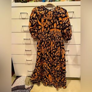 Ulla Johnson Black and Orange Dress